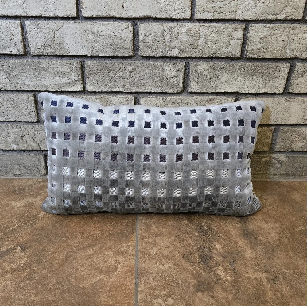 Grey Squared Design Decor Pillow